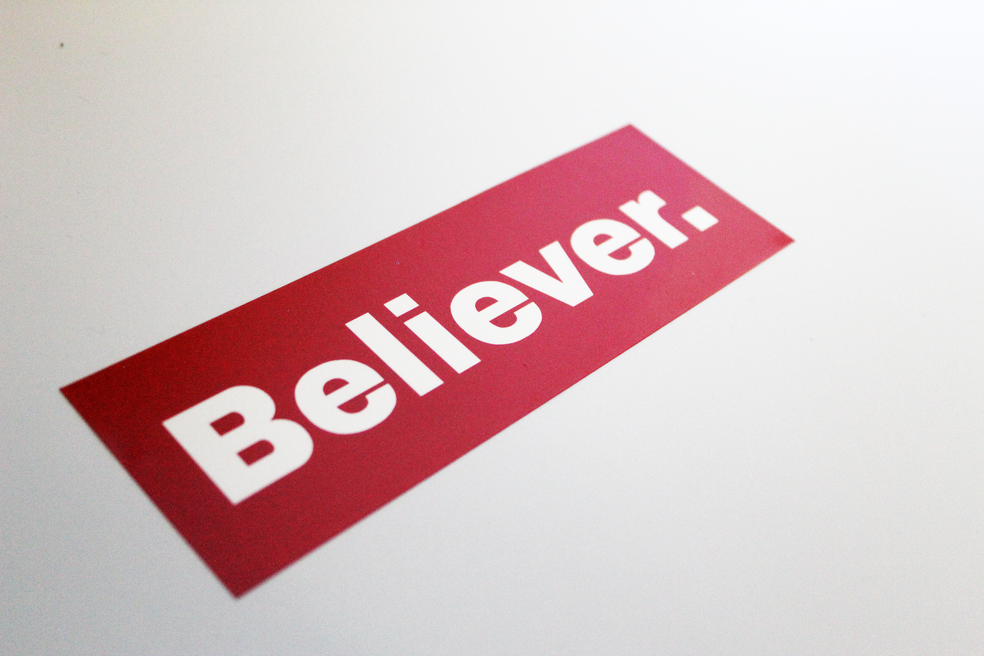 Believer. Box Red Sticker